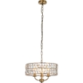 Endon 106243 - Závesný luster CLIFTON na reťazi 3xE14/6W/230V, priemer 38,5 cm, mosadz/číre