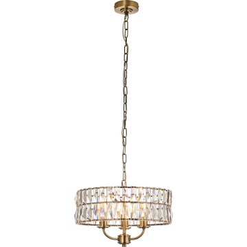 Endon 106243 - Závesný luster CLIFTON na reťazi 3xE14/6W/230V, priemer 38,5 cm, mosadz/číre