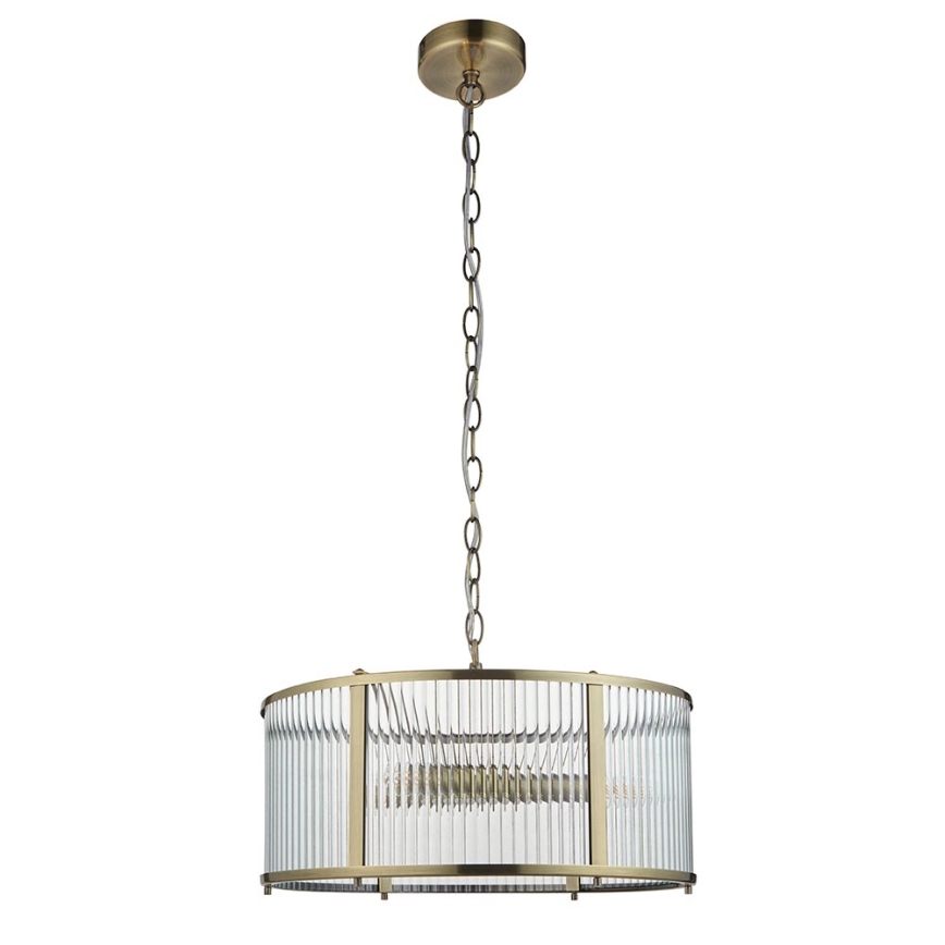 Endon 106282 - Závesný luster RIDGETON na reťazi 3xE14/6W/230V, mosadz