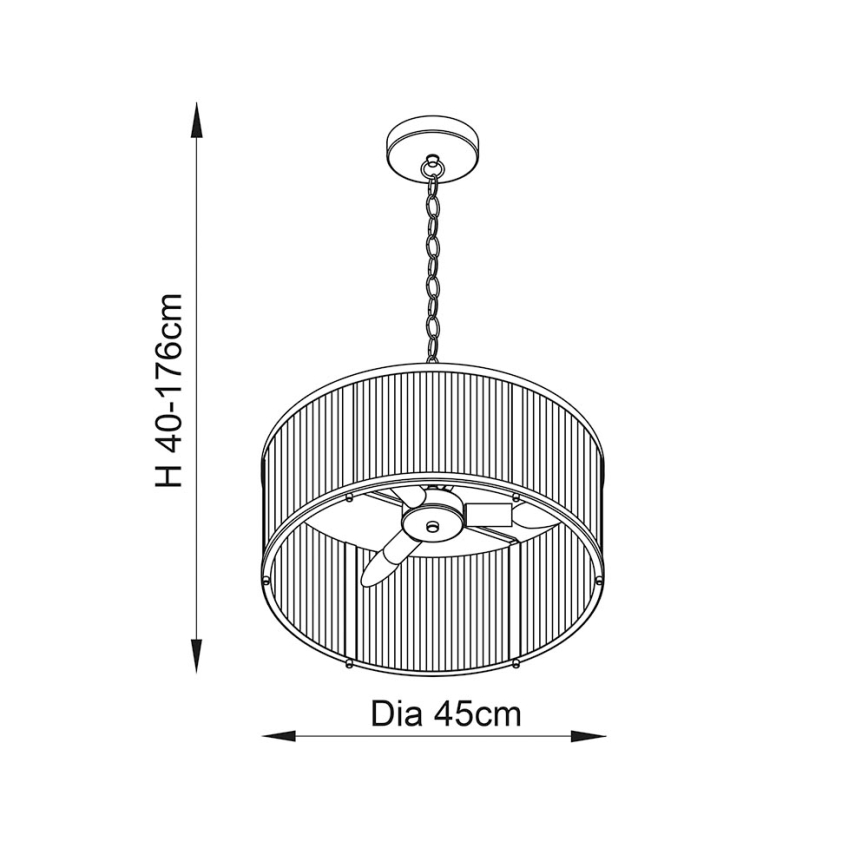 Endon 106282 - Závesný luster RIDGETON na reťazi 3xE14/6W/230V, mosadz