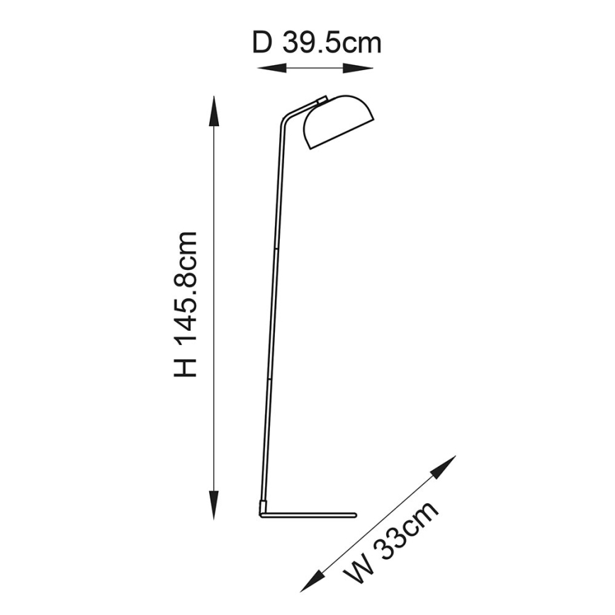 Endon 106337 - Stojacia lampa BRAIR 1xE27/10W/230V čierna