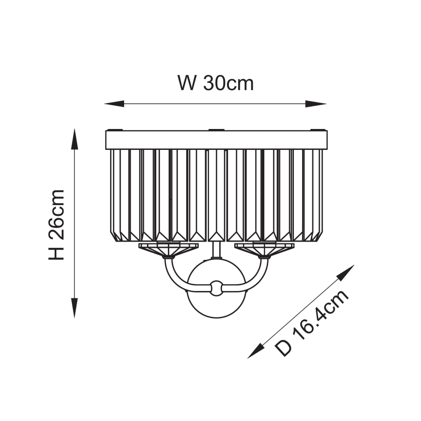 Endon 106450 - Nástenné svietidlo CHESTERFIELD 2xE14/6W/230V mosadz