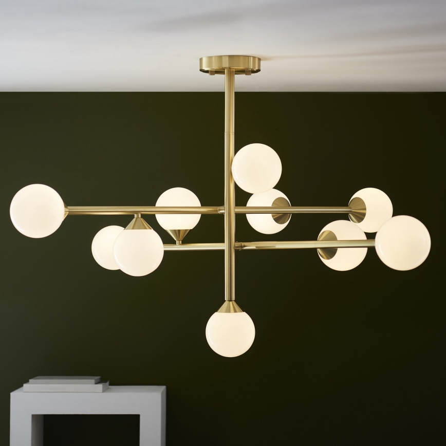 Endon 106754 - Luster na tyči OTIS 10xG9/5W/230V zlatý