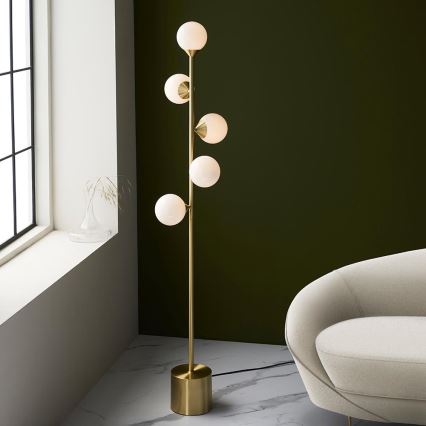 Endon 106756 - Stojacia lampa OTIS 5xG9/3W/230V zlatá