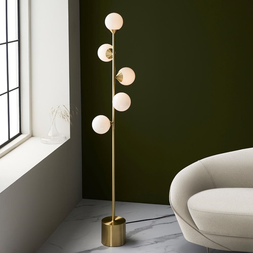 Endon 106756 - Stojacia lampa OTIS 5xG9/3W/230V zlatá