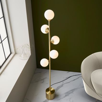 Endon 106756 - Stojacia lampa OTIS 5xG9/3W/230V zlatá