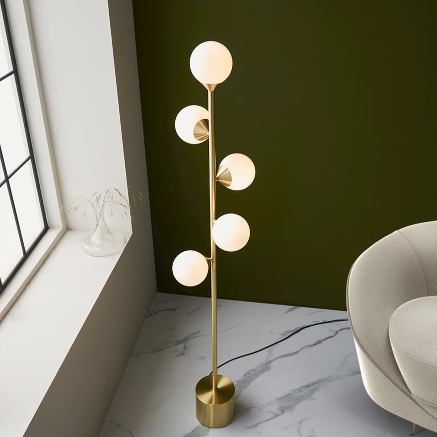 Endon 106756 - Stojacia lampa OTIS 5xG9/3W/230V zlatá