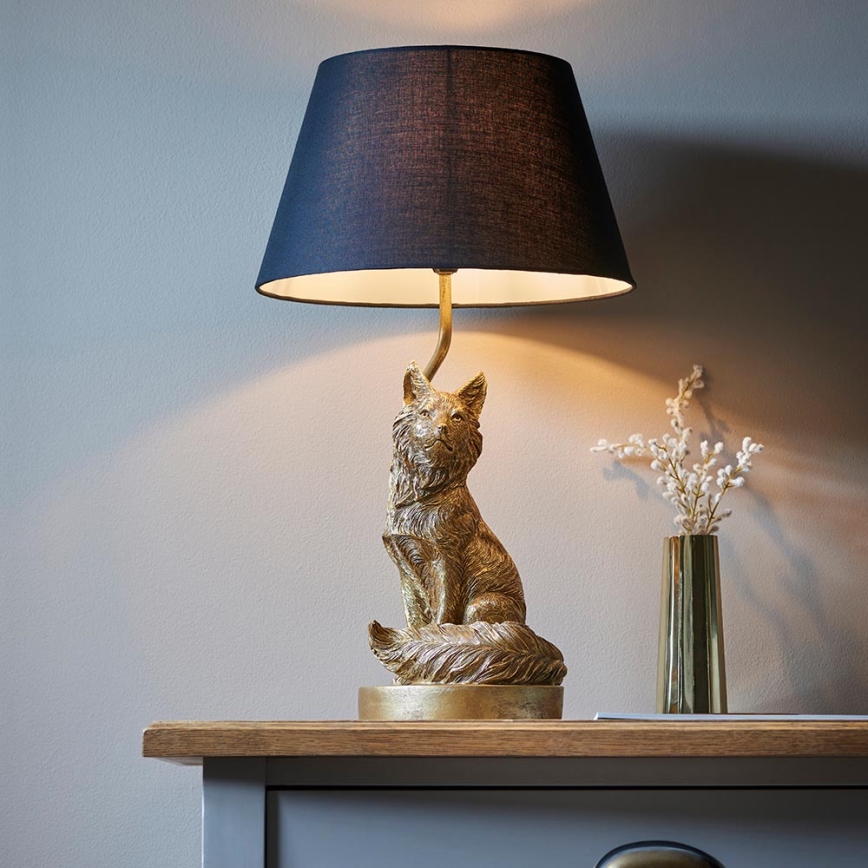 Endon 106796 - Stolná lampa FOX 1xE14/6W/230V čierna/mosadz