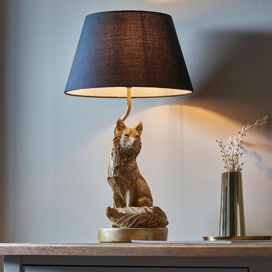 Endon 106796 - Stolná lampa FOX 1xE14/6W/230V čierna/mosadz