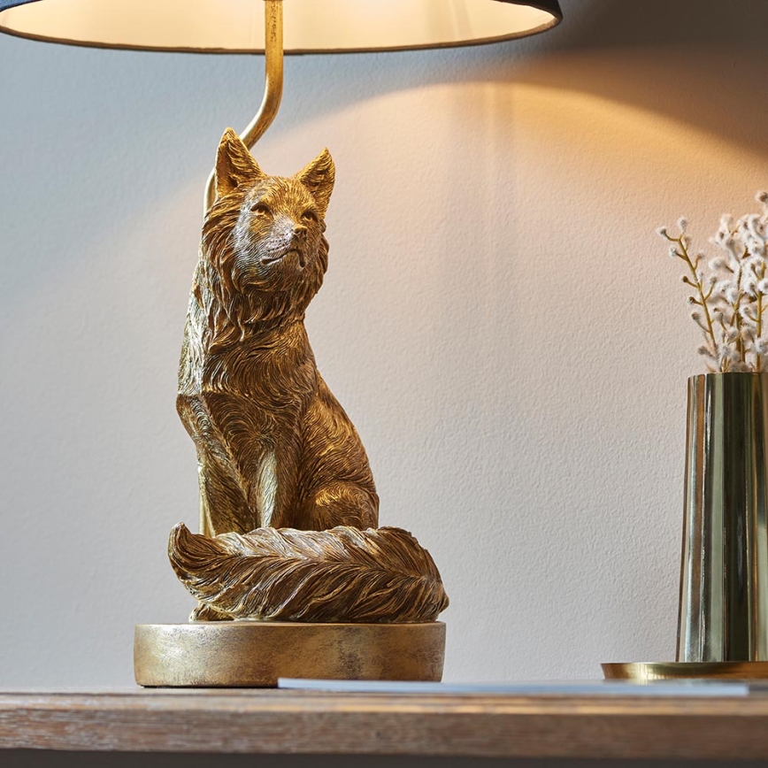 Endon 106796 - Stolná lampa FOX 1xE14/6W/230V čierna/mosadz