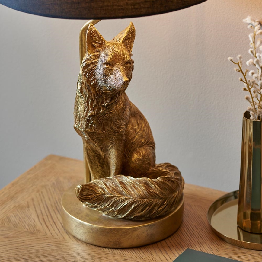 Endon 106796 - Stolná lampa FOX 1xE14/6W/230V čierna/mosadz
