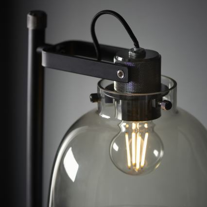 Endon 107013 - Stojacia lampa URBAN 1xE27/10W/230V čierna/dymová