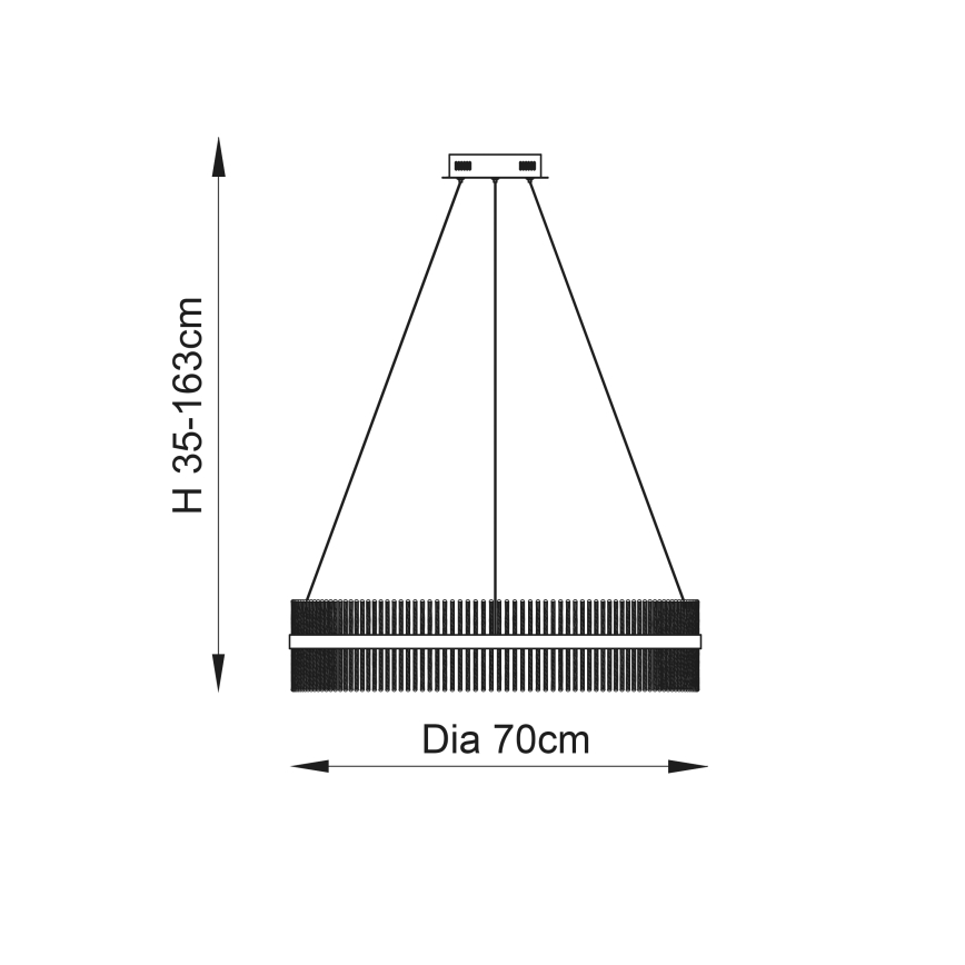 Endon 107108 - LED luster na lanku LED/56W/230V 3000K lesklý chróm