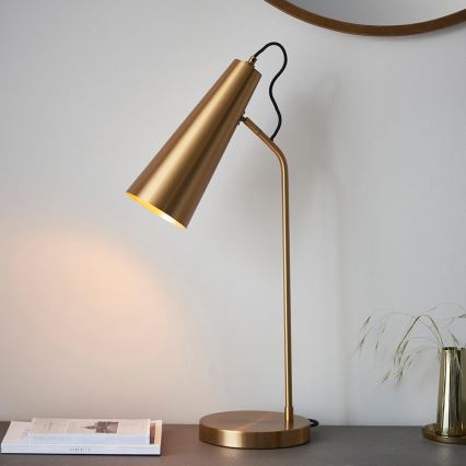 Endon 107527 - Stolná lampa KARNA 1xE27/10W/230V mosadz