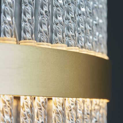 Endon 107671 - LED Stmievateľný luster na lanku ADRIEL LED/41W/230V 3000K pr. 51 cm zlatá/číra