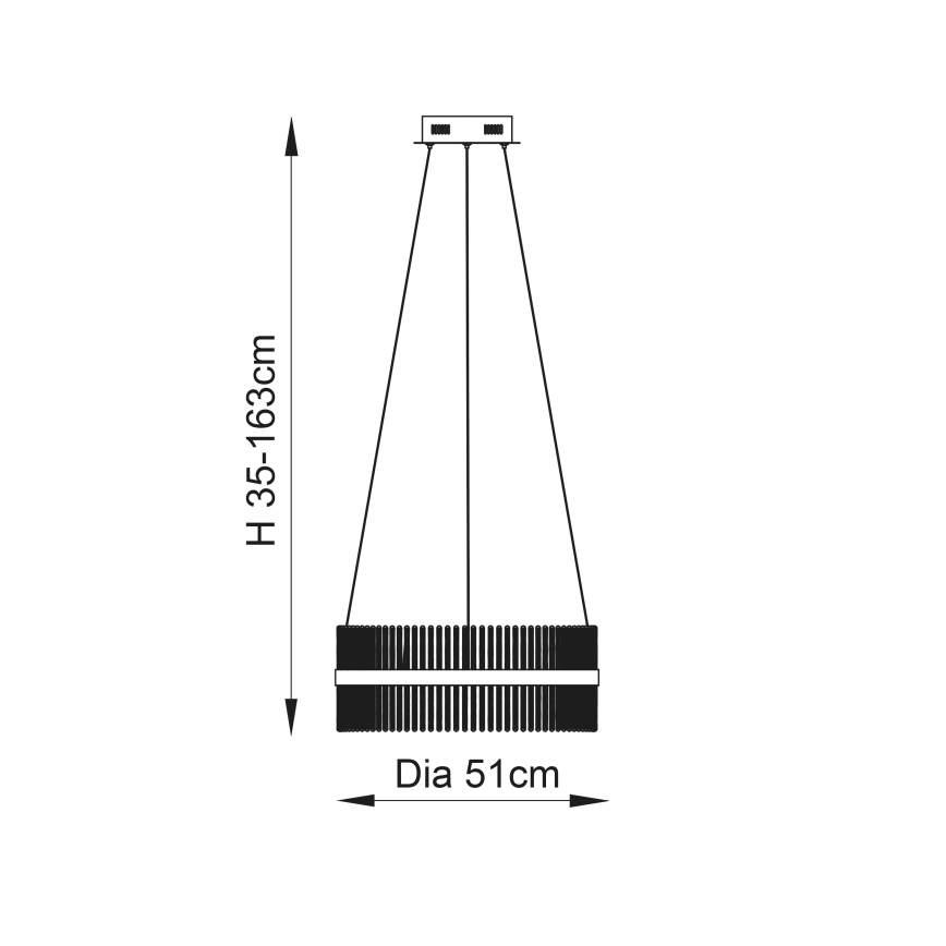 Endon 107671 - LED Stmievateľný luster na lanku ADRIEL LED/41W/230V 3000K pr. 51 cm zlatá/číra