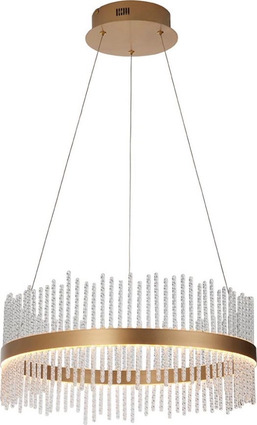 Endon 107671 - LED Stmievateľný luster na lanku ADRIEL LED/41W/230V 3000K pr. 51 cm zlatá/číra