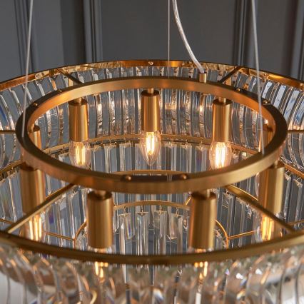 Endon 107785 - Luster na lanku 9xE14/6W/230V zlatý