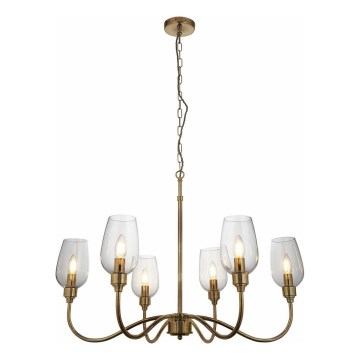 Endon 107791 - Luster na reťazi 6xE14/6W/230V mosadz