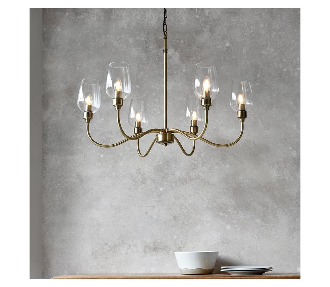 Endon 107791 - Luster na reťazi 6xE14/6W/230V mosadz 107791