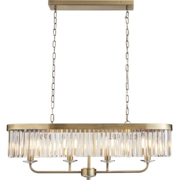 Endon 110539 - Luster na reťazi CHESTERFIELD 4xE14/6W/230V mosadz
