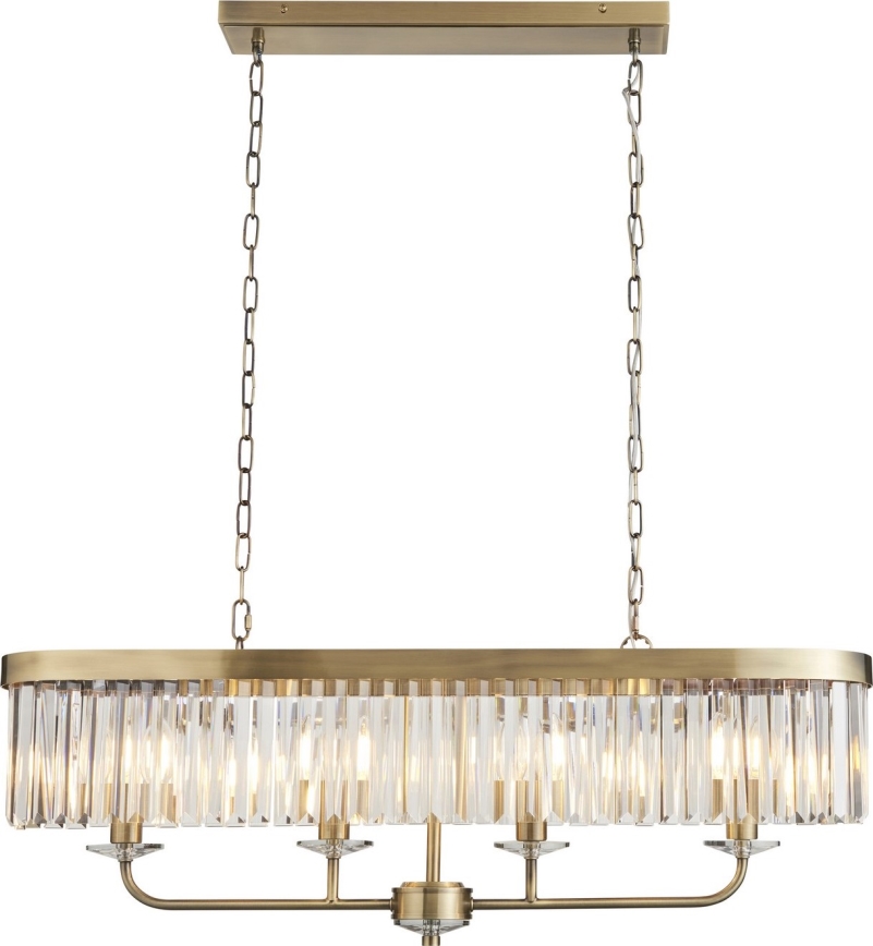 Endon 110539 - Luster na reťazi CHESTERFIELD 4xE14/6W/230V mosadz