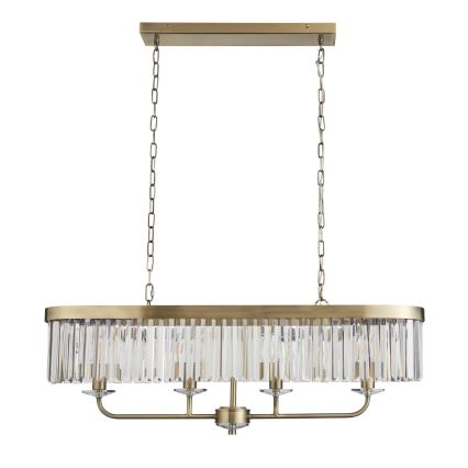 Endon 110539 - Luster na reťazi CHESTERFIELD 4xE14/6W/230V mosadz