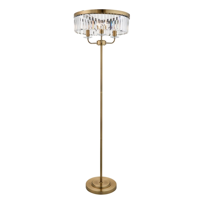 Endon 110644 - Stojacia lampa CHESTERFIELD 3xE14/6W/230V mosadz