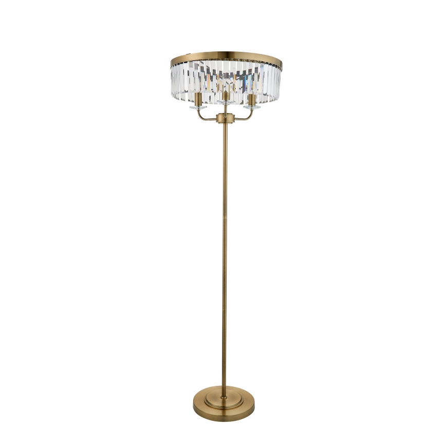 Endon 110644 - Stojacia lampa CHESTERFIELD 3xE14/6W/230V mosadz
