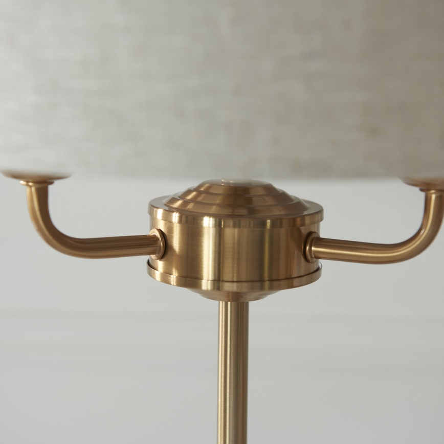 Endon 110721 - Stolná lampa HIGHCLERE 3xE14/18W/230V béžová/mosadz