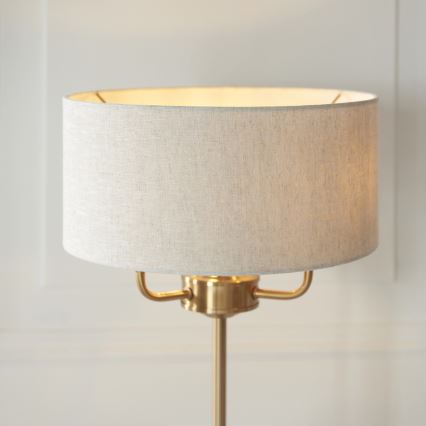 Endon 110721 - Stolná lampa HIGHCLERE 3xE14/18W/230V béžová/mosadz