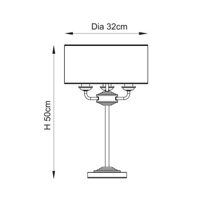 Endon 110721 - Stolná lampa HIGHCLERE 3xE14/18W/230V béžová/mosadz