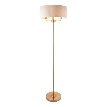 Endon 110724 - Stojacia lampa HIGHCLERE 1xE14/40W/230V béžová/mosadz