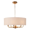 Endon 110727 - Luster na reťazi HIGHCLERE 8xE14/40W/230V béžová/mosadz priemer 70 cm
