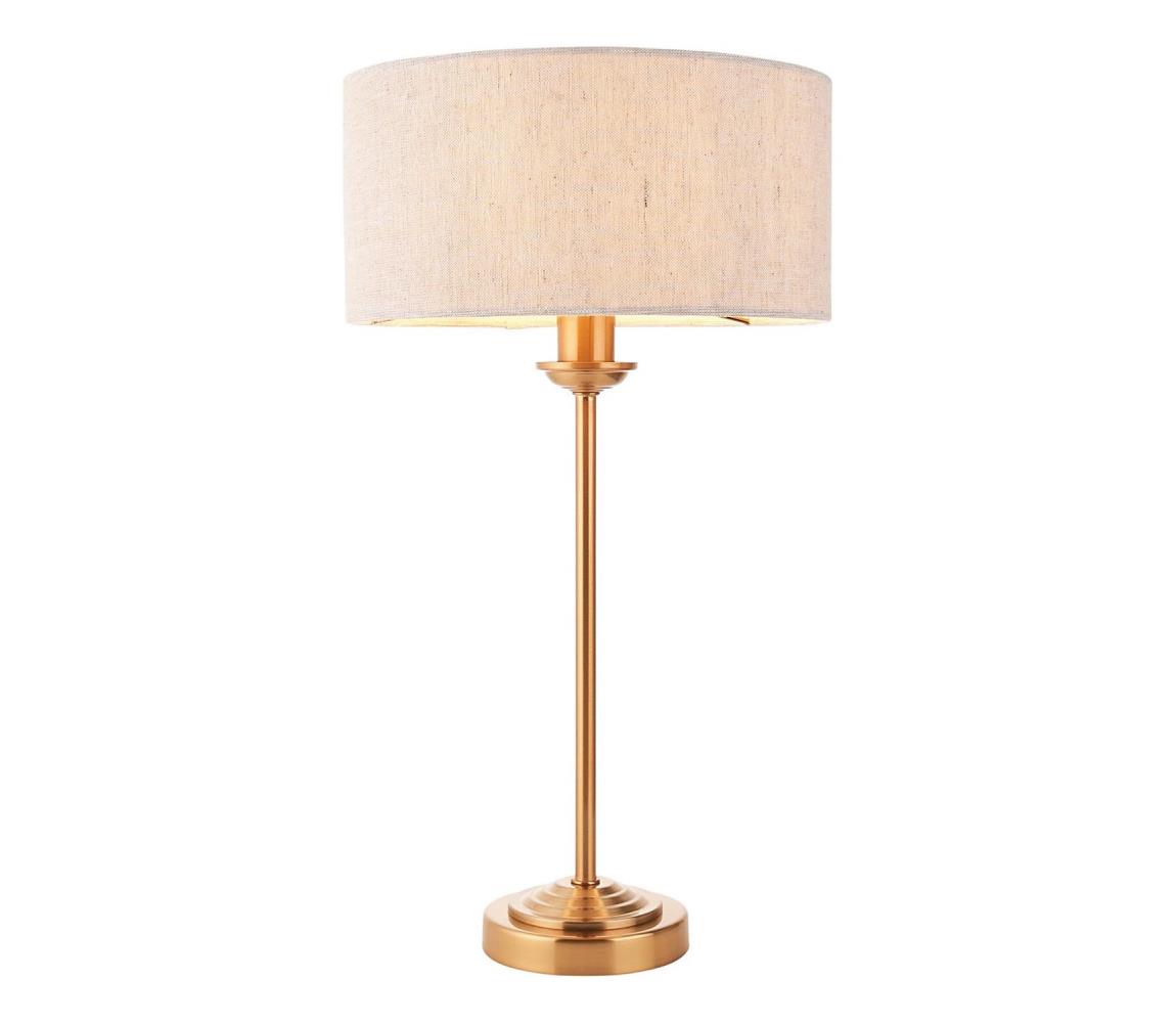 Endon 110728 - Stolná lampa HIGHCLERE 1xE14/7W/230V béžová/mosadz 110728