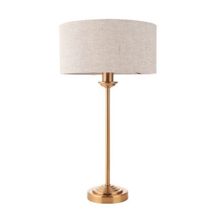 Endon 110728 - Stolová lampa HIGHCLERE 1xE14/7W/230V béžová/mosadz priemer 25 cm