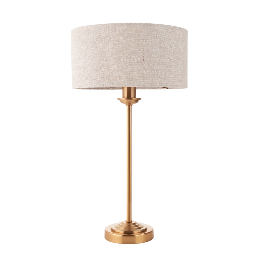 Endon 110728 - Stolová lampa HIGHCLERE 1xE14/7W/230V béžová/mosadz priemer 25 cm