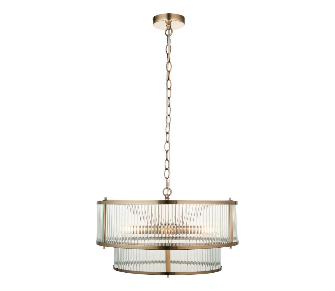 Endon 110944 - Závesný luster na reťazi RIDGETON 5xE14/6W/230V mosadz 110944