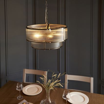Endon 110944 - Závesný luster na reťazi RIDGETON 5xE14/6W/230V mosadz