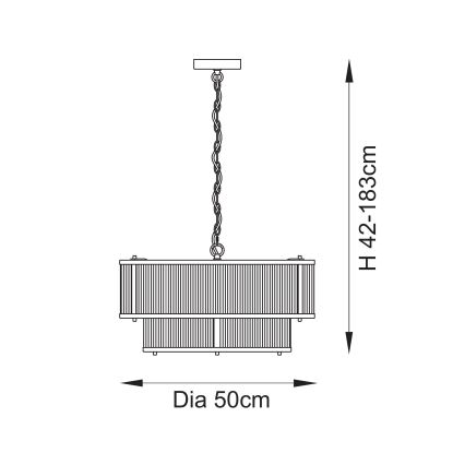 Endon 110944 - Závesný luster na reťazi RIDGETON 5xE14/6W/230V mosadz