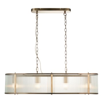 Endon 110945 - Luster na reťazi RIDGETON 4xE14/6W/230V mosadz/číra