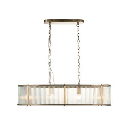 Endon 110945 - Luster na reťazi RIDGETON 4xE14/6W/230V mosadz/číra