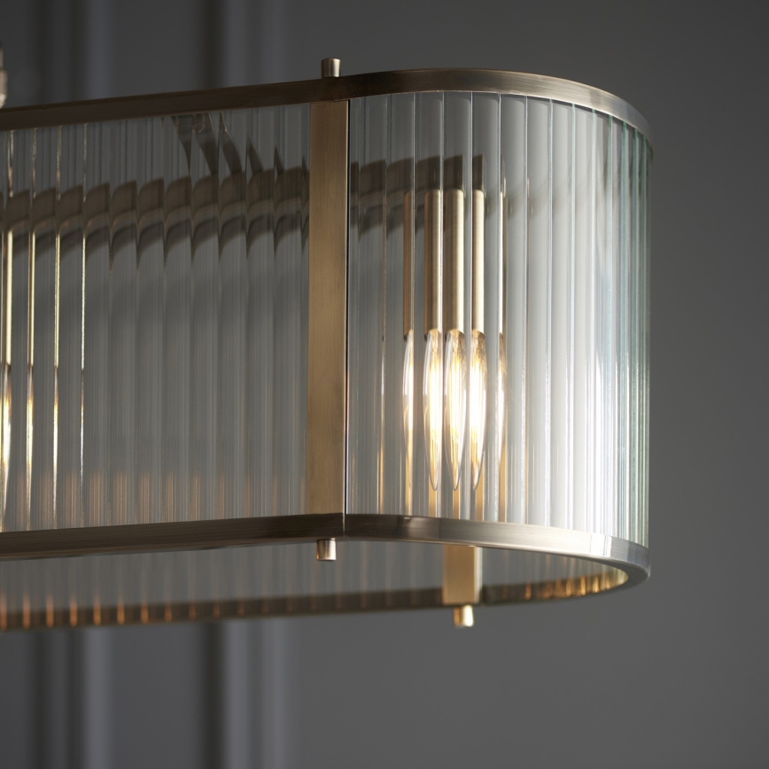 Endon 110945 - Luster na reťazi RIDGETON 4xE14/6W/230V mosadz/číra