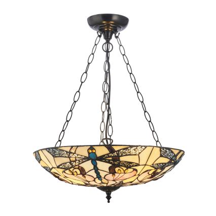 Endon 111869 - Závesný luster na reťazi Tiffany ASHTON 3xE27/10W/230V pr. 45 cm