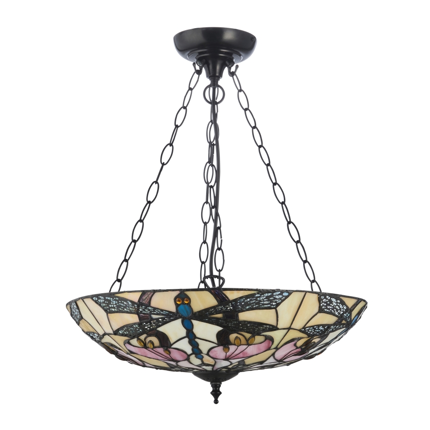 Endon 111869 - Závesný luster na reťazi Tiffany ASHTON 3xE27/10W/230V pr. 45 cm