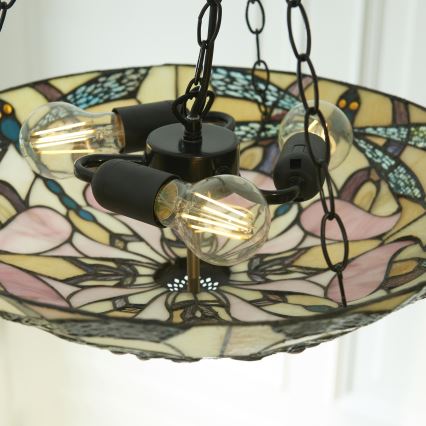 Endon 111869 - Závesný luster na reťazi Tiffany ASHTON 3xE27/10W/230V pr. 45 cm