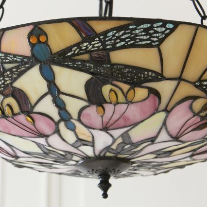 Endon 111869 - Závesný luster na reťazi Tiffany ASHTON 3xE27/10W/230V pr. 45 cm
