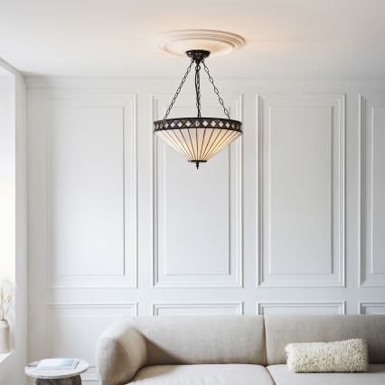 Endon 111871 - Luster na reťazi Tiffany FARGO 3xE27/10W/230V priemer 50 cm