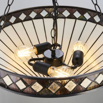 Endon 111871 - Luster na reťazi Tiffany FARGO 3xE27/10W/230V priemer 50 cm