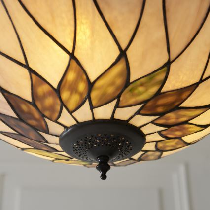 Endon 111872 - Závesný luster na reťazi Tiffany HUTCHINSON 3xE27/60W/230V priemer 50 cm